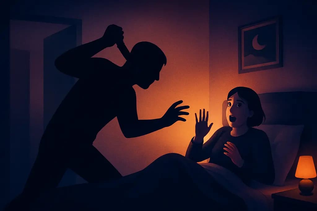 Dream illustration: being attacked in my house dream