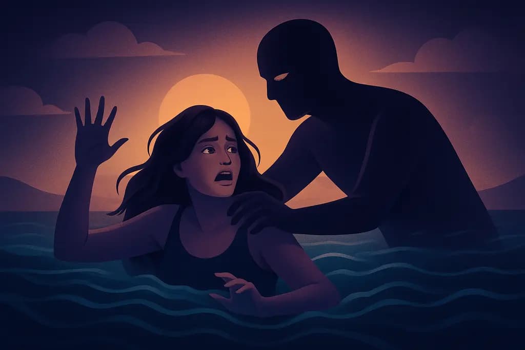 Dream illustration: being attacked in water dream