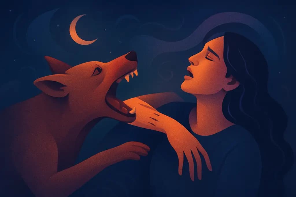 Dream illustration: Being bitten by a dog