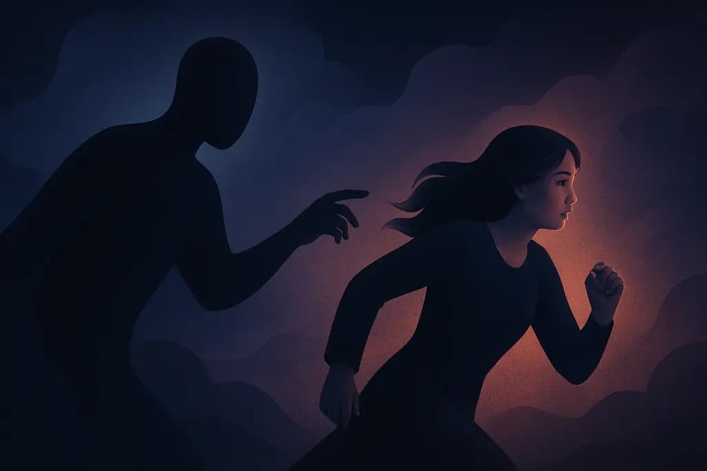 Dream illustration: Being chased by a faceless figure