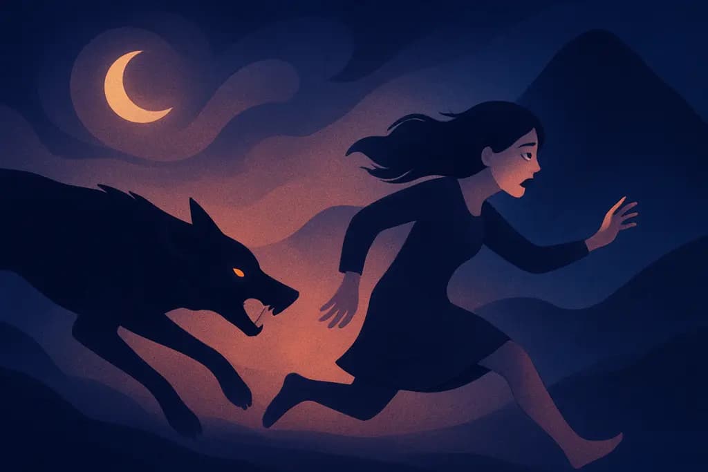 Dream illustration: Being chased by a wild animal