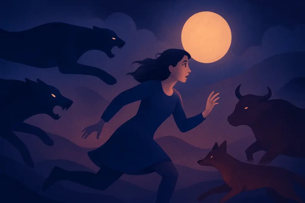 Dream illustration: Being Chased by Animals