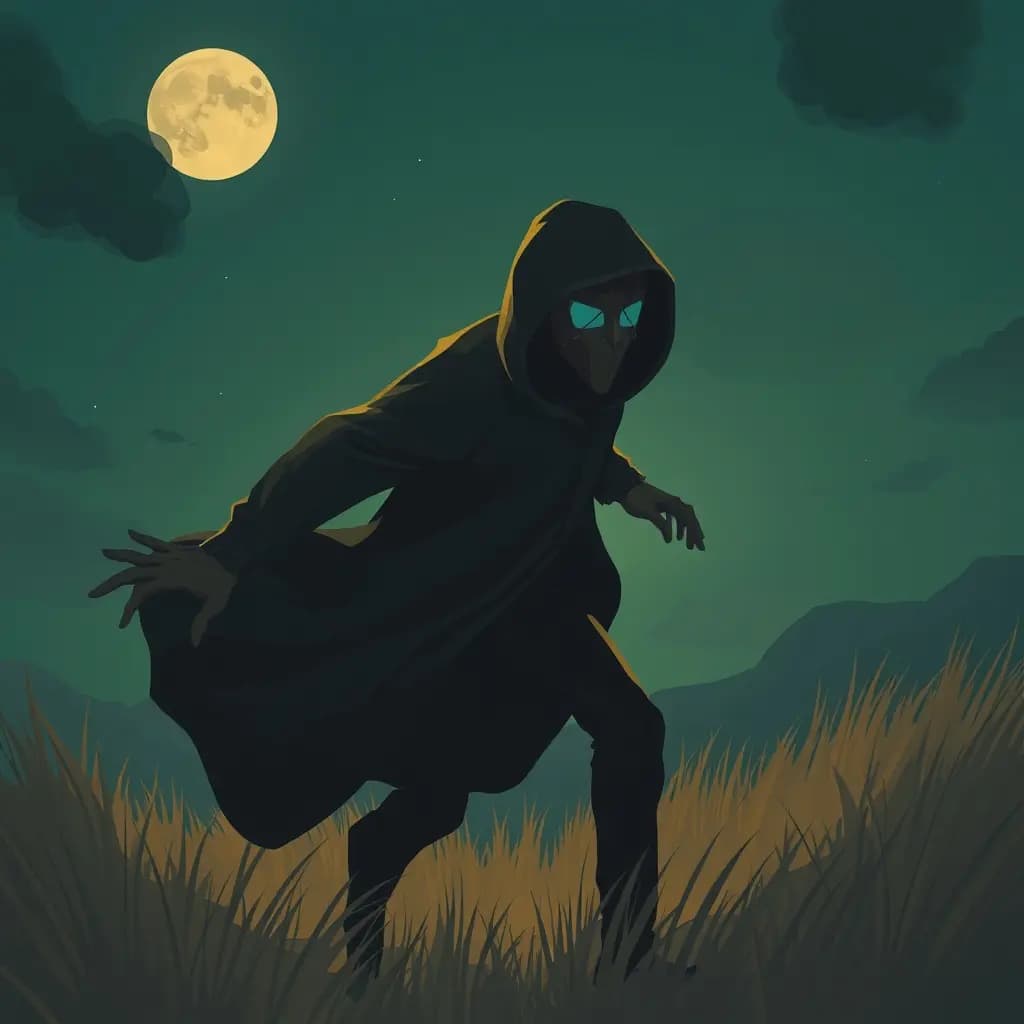 Dream illustration: Being chased by masked person