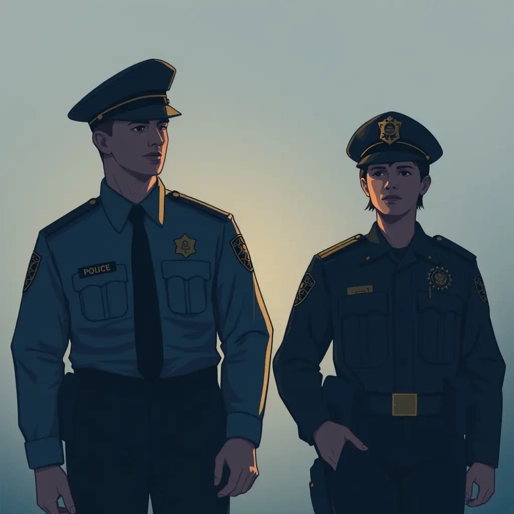 Dream illustration: Being escorted by police