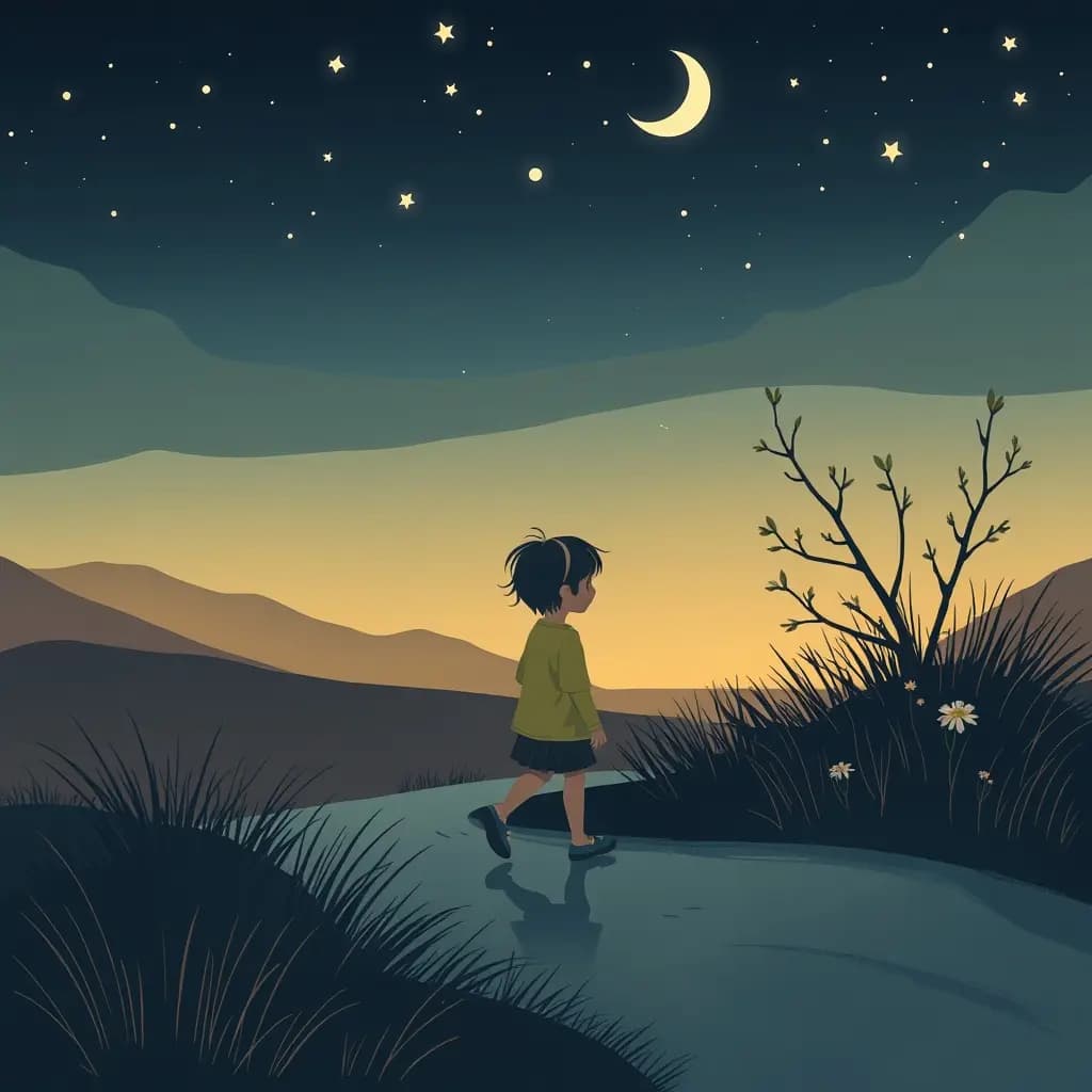 Dream illustration: Being followed by a friendly child you don't know