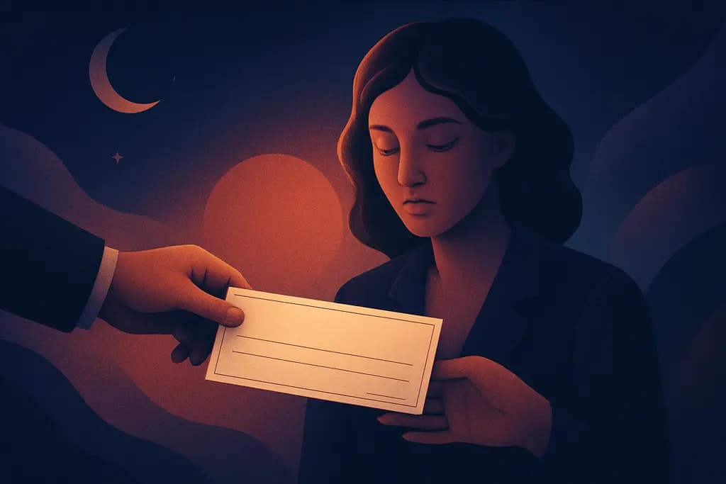 Dream illustration: Being handed a blank check