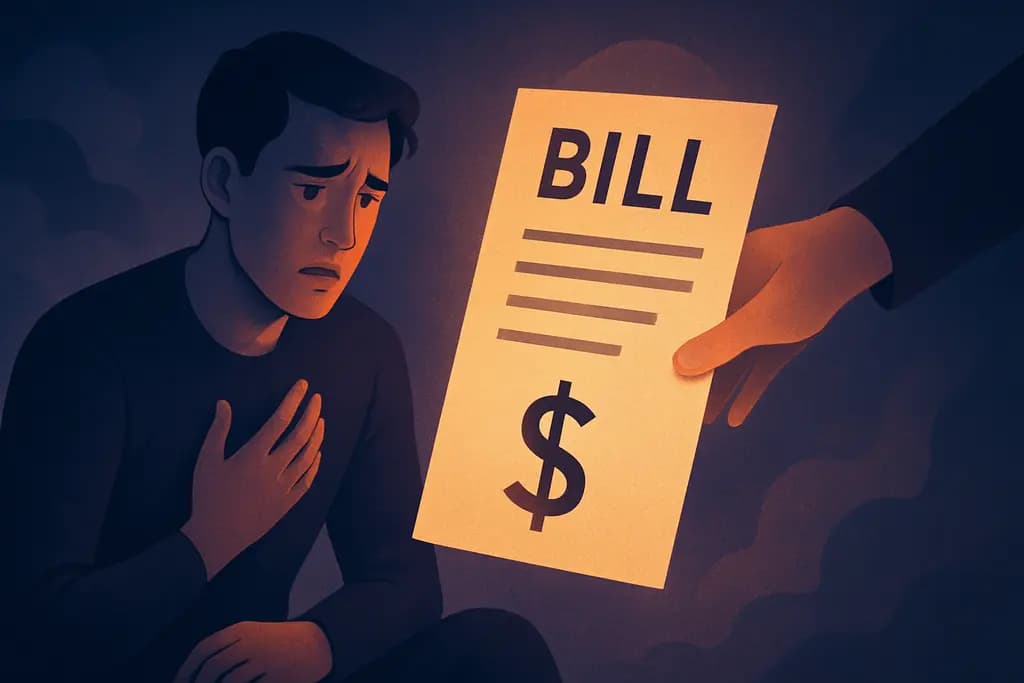 Dream illustration: Being handed a massive unexpected bill