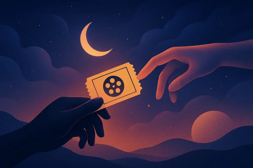 Dream illustration: Being handed a movie ticket to a film that hasn't been made yet