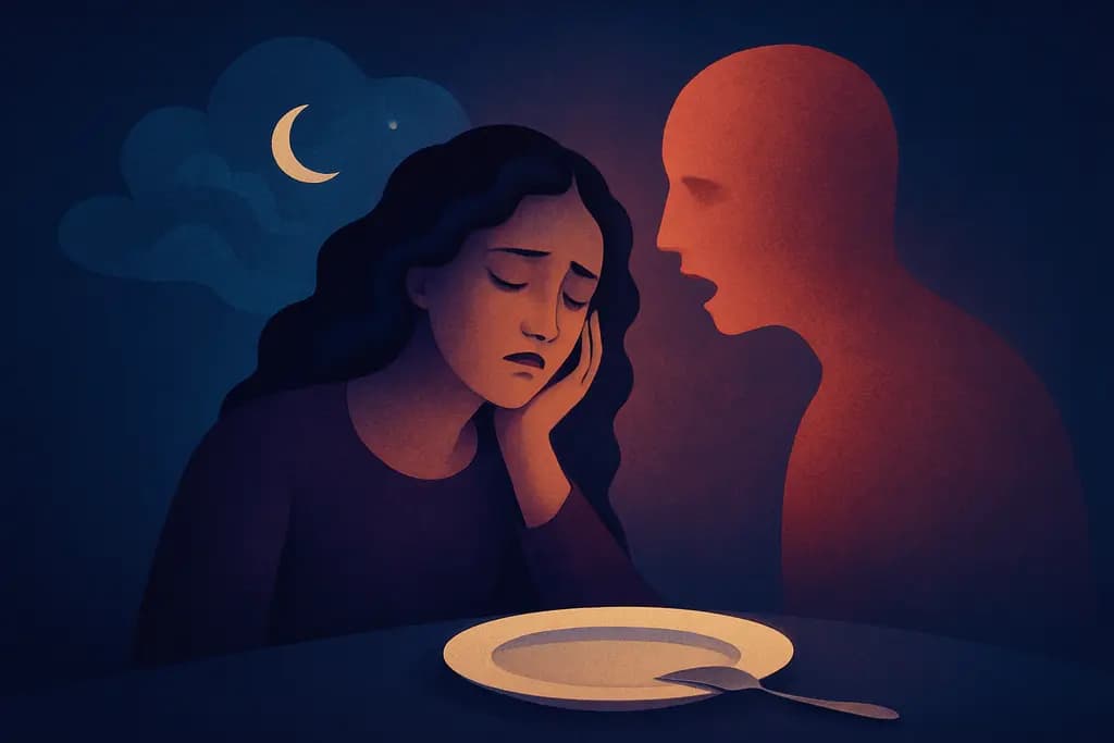 Dream illustration: being hungry in a dream and can't eat