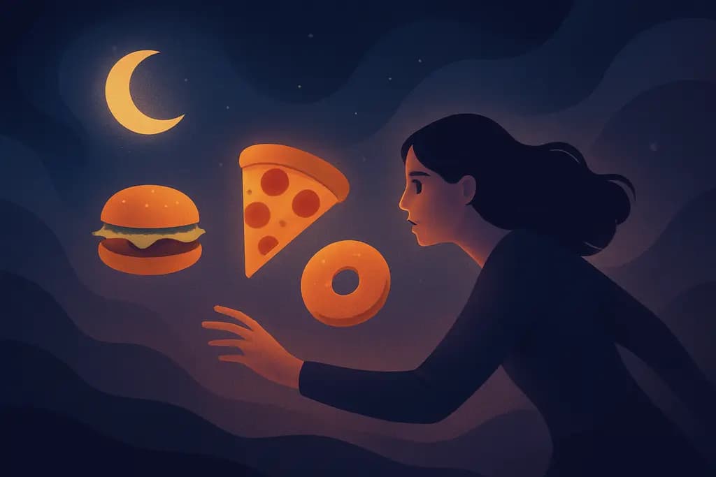 Dream illustration: being hungry in a dream chasing food