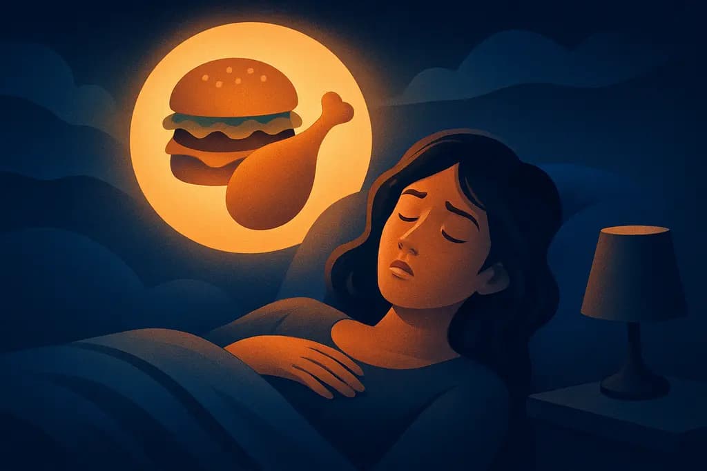 Dream illustration: being hungry in a dream in bed meaning