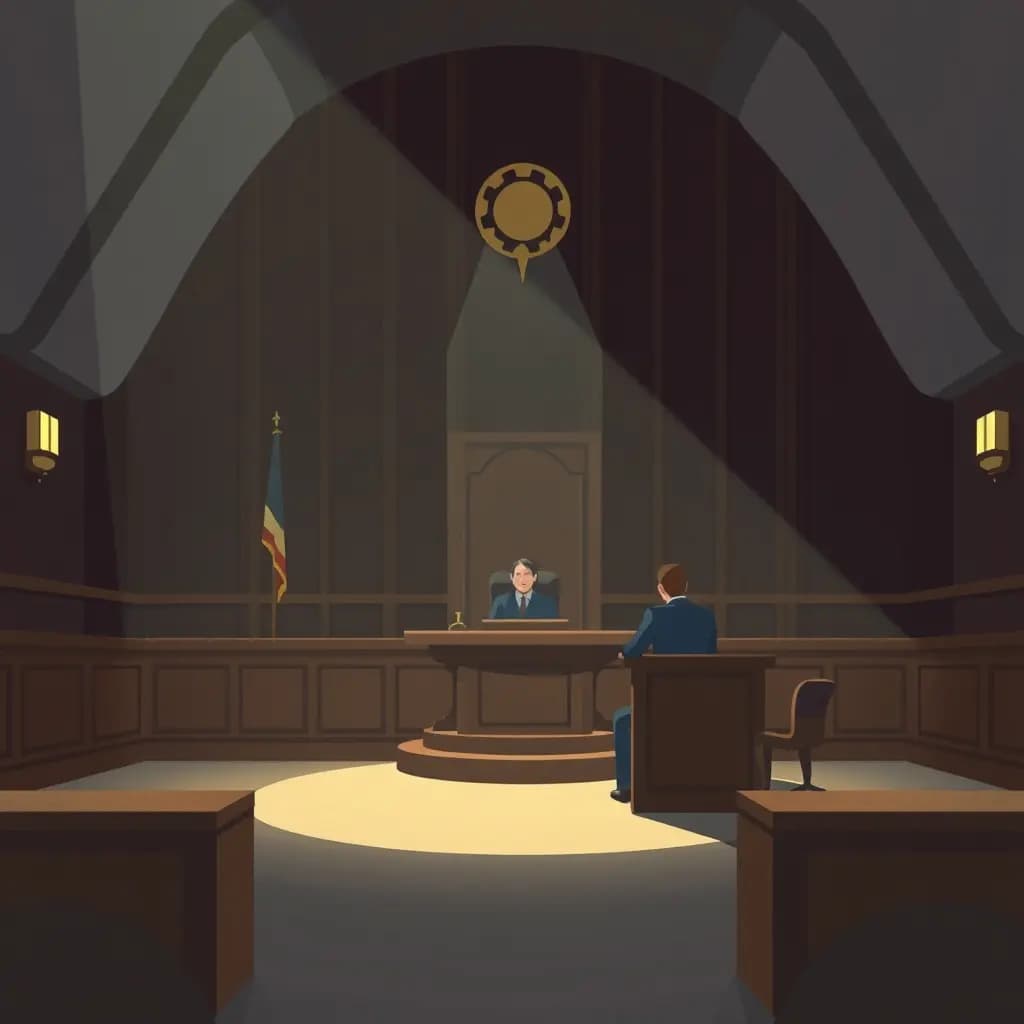 Dream illustration: Being in a courtroom or judged
