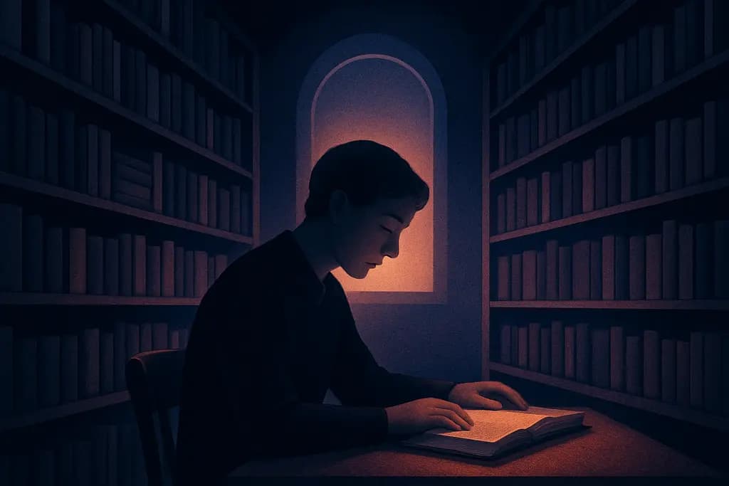 Dream illustration: Being in a Quiet Library