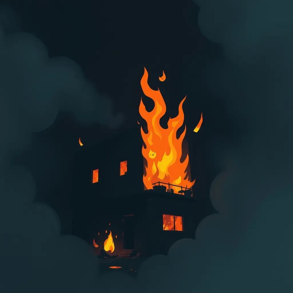Dream illustration: Being inside a burning building