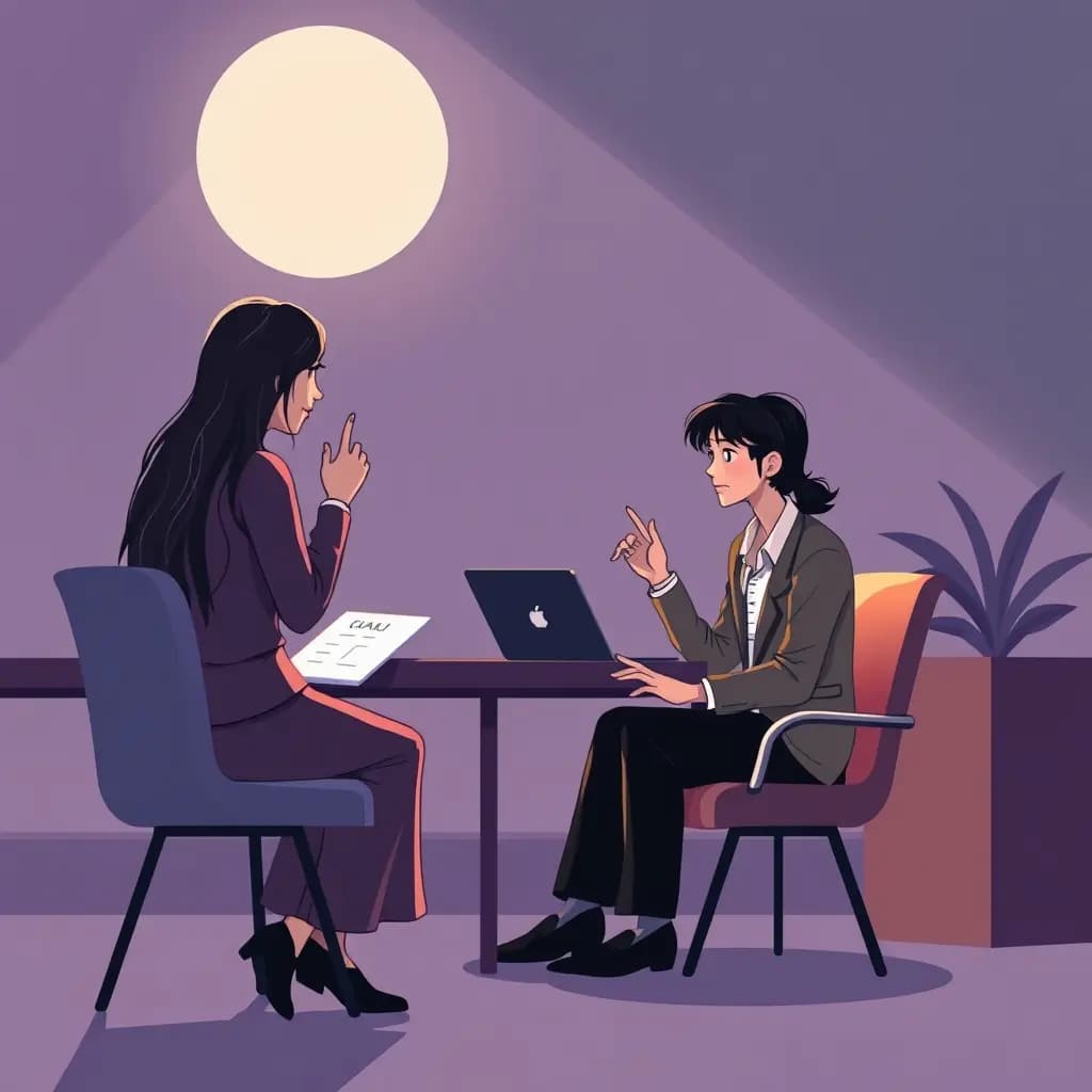 Dream illustration: Being interviewed at a job and forgetting answers