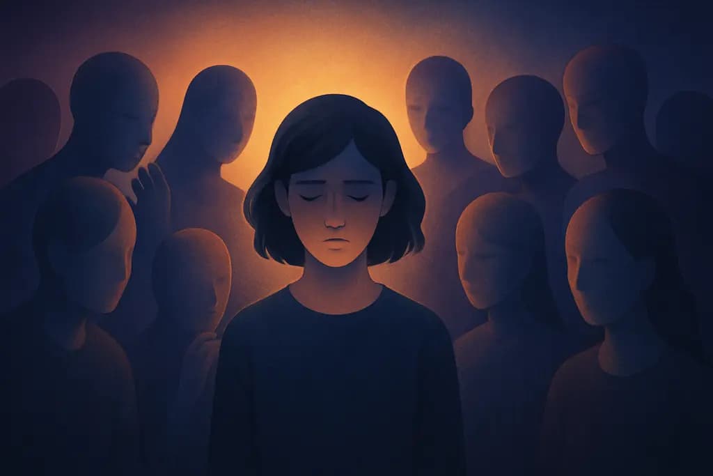 Dream illustration: Being judged by a crowd