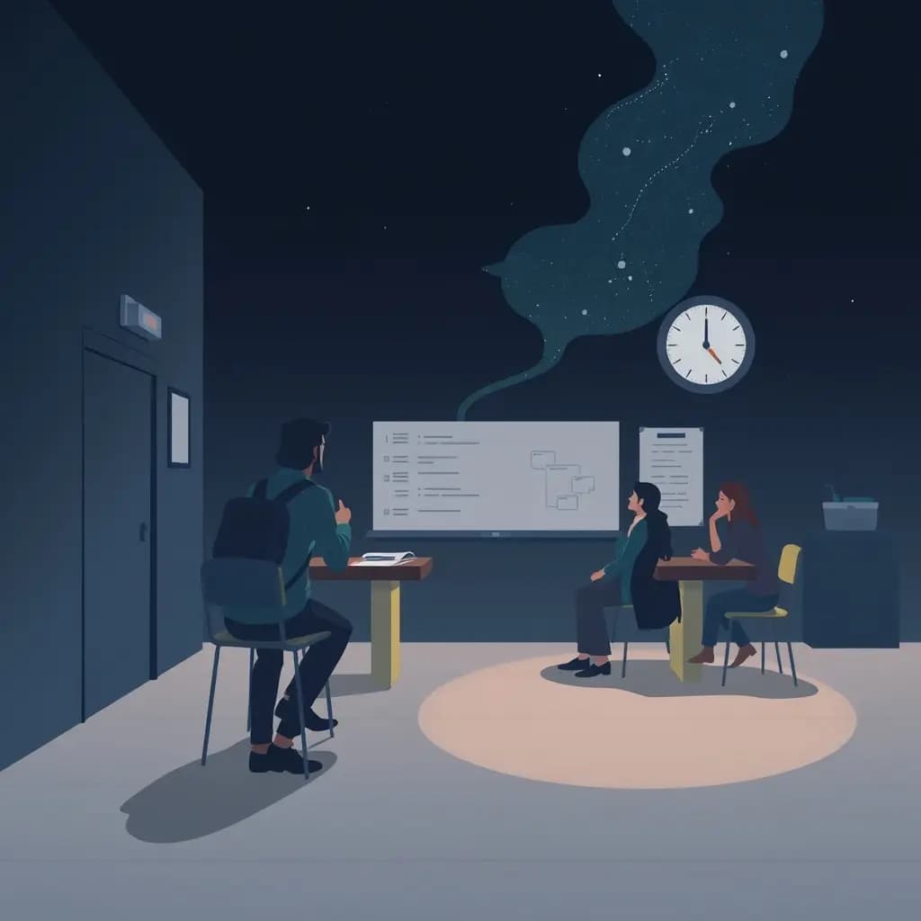 Dream illustration: Being late for roll call