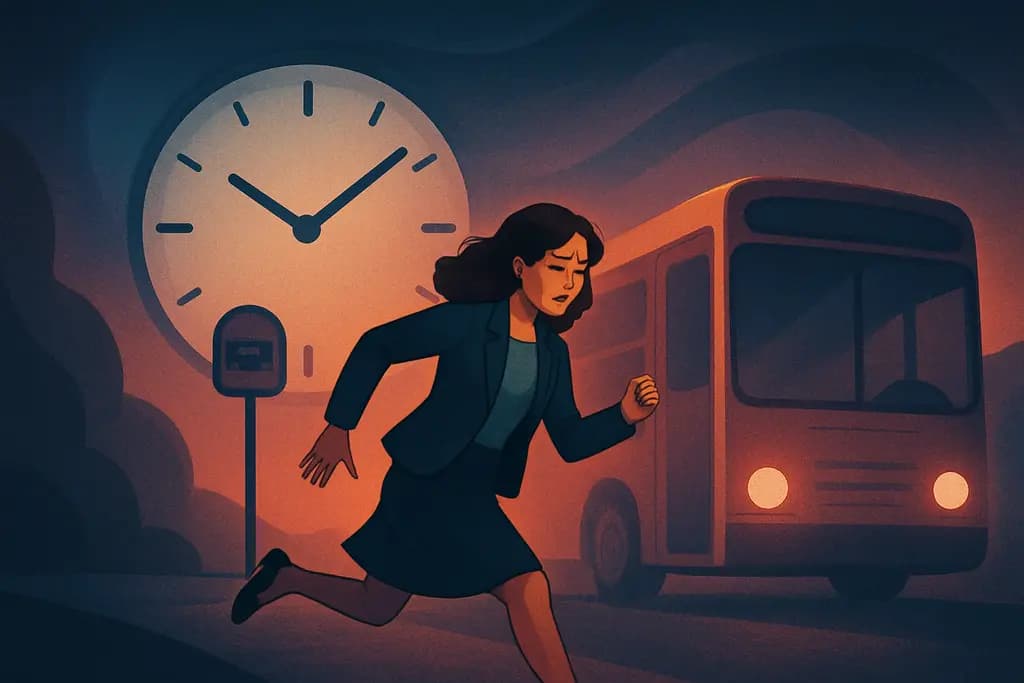 Dream illustration: being late for work and missing the bus