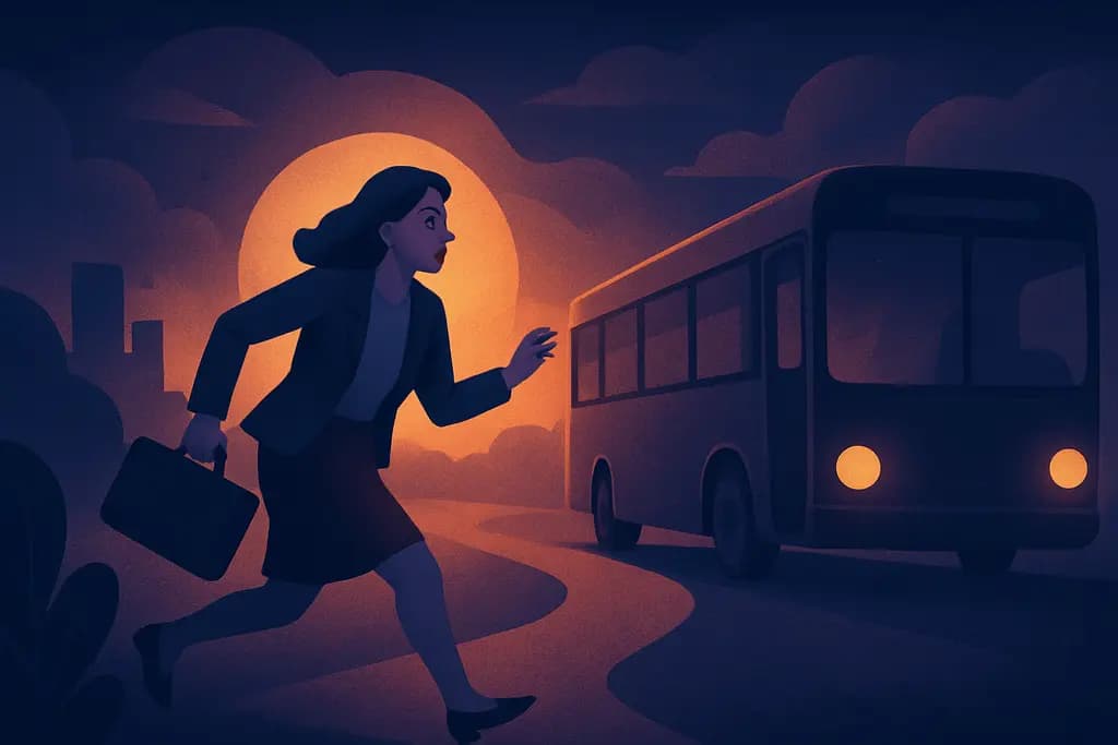 Dream illustration: being late to work and missing the bus