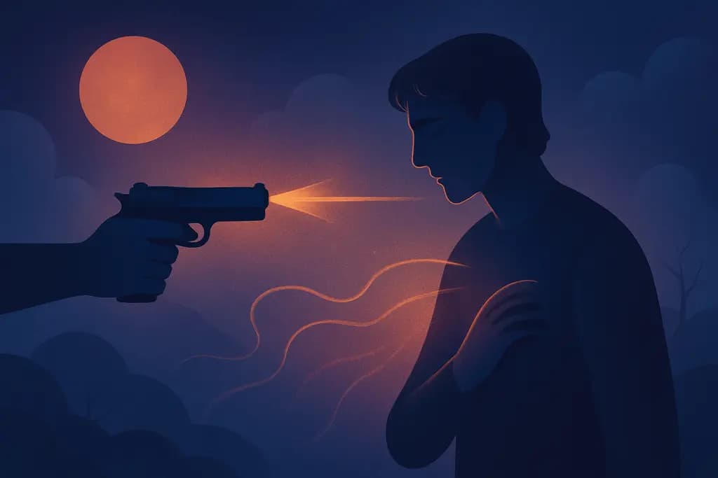 Dream illustration: being shot at but not hit dream meaning