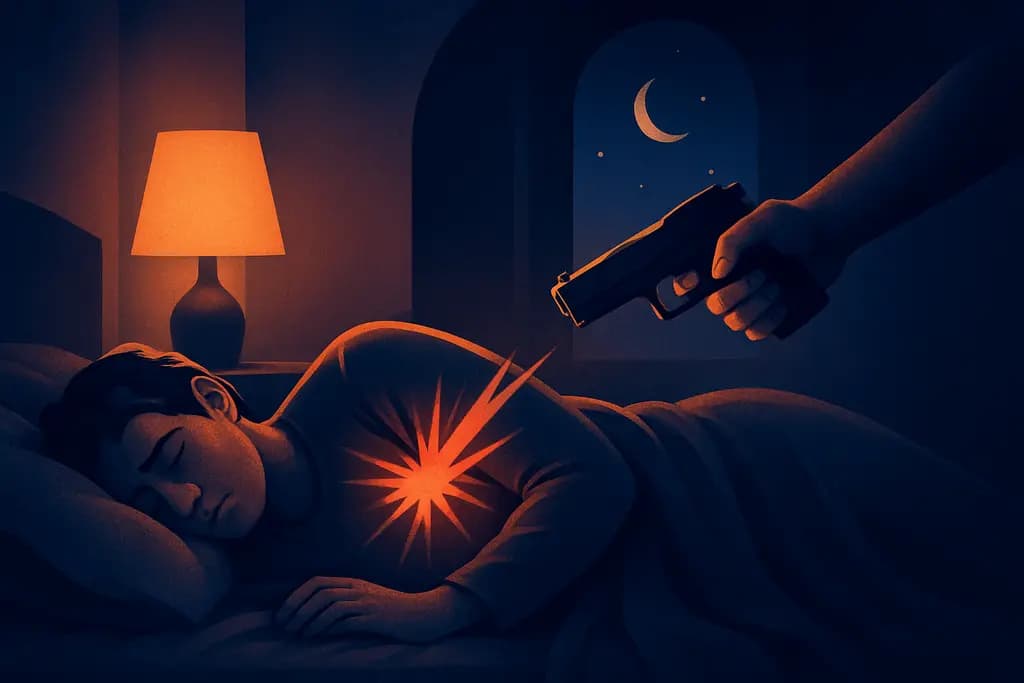 Dream illustration: being shot in bed dream meaning