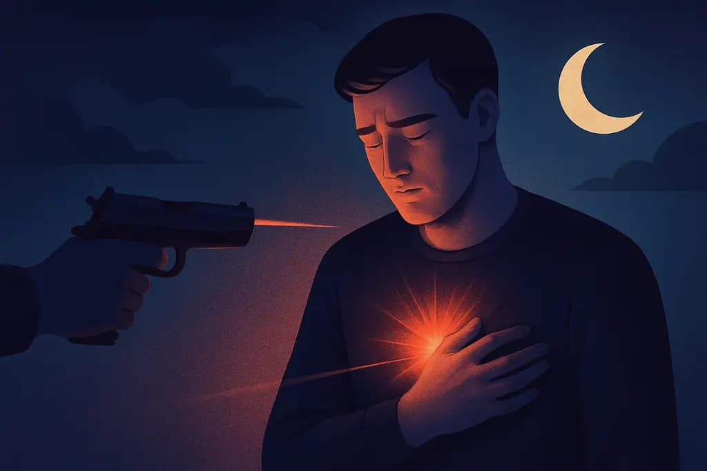 Dream illustration: being shot in the chest dream