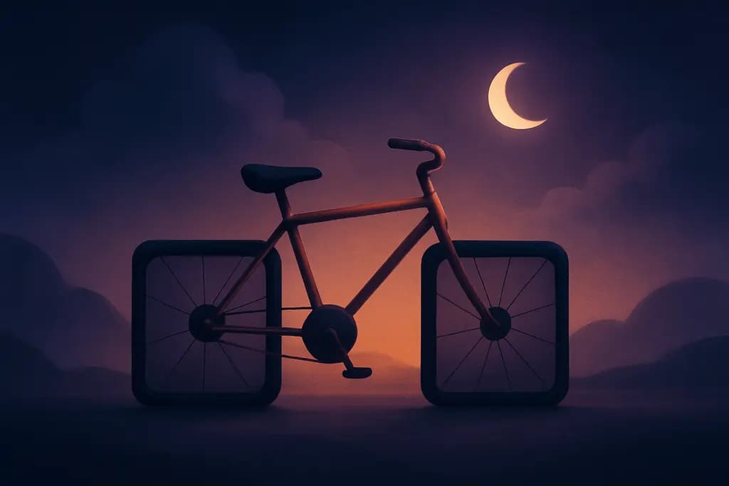 Dream illustration: Bike with Square Wheels