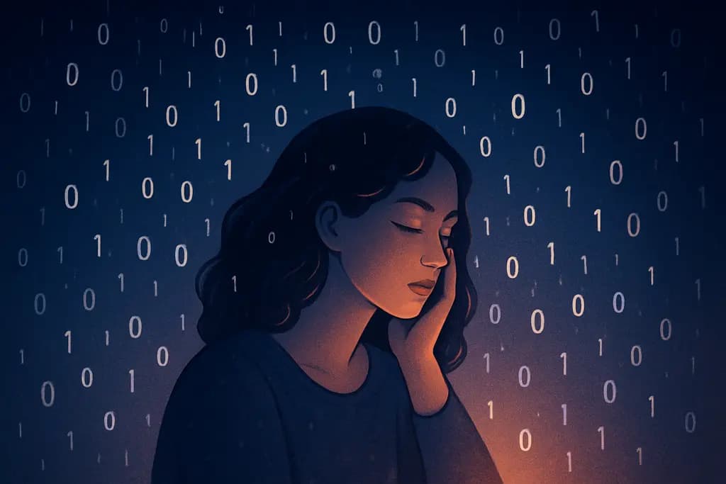 Dream illustration: Binary numbers falling like snow