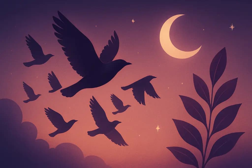Dream illustration: Birds flying away