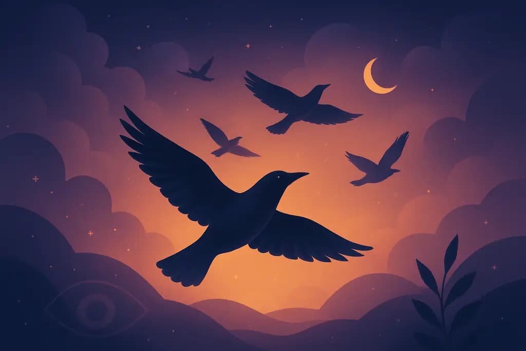 Dream illustration: Birds flying freely