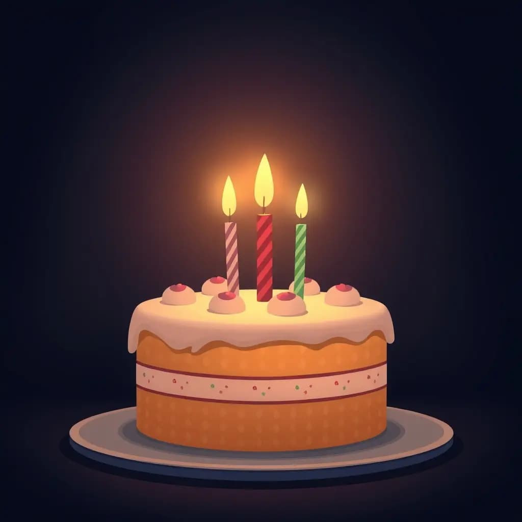 Dream illustration: Birthday cake from old year