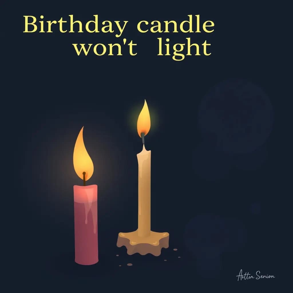 Dream illustration: Birthday candle won't light