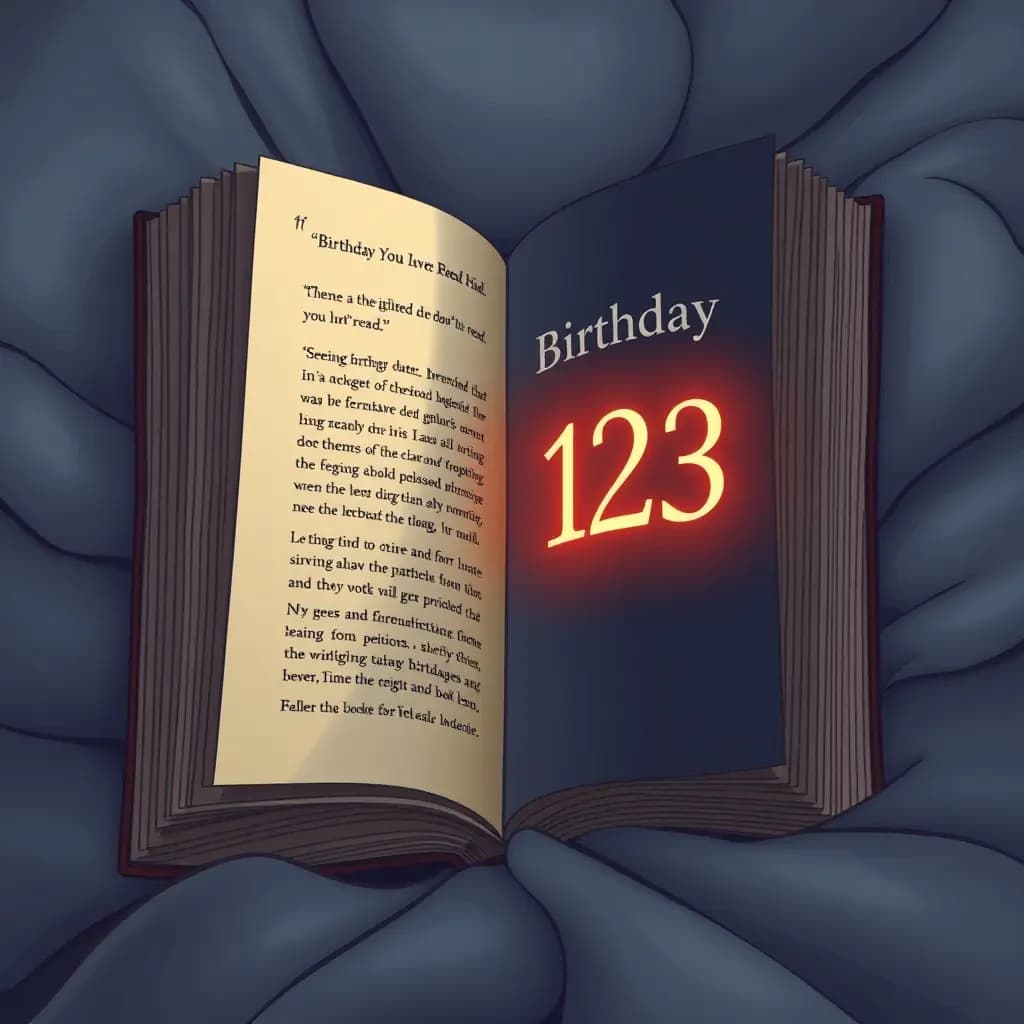 Dream illustration: Birthday date highlighted in a book you haven't read