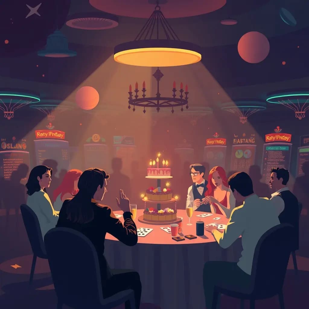 Dream illustration: a Birthday Party in a Casino