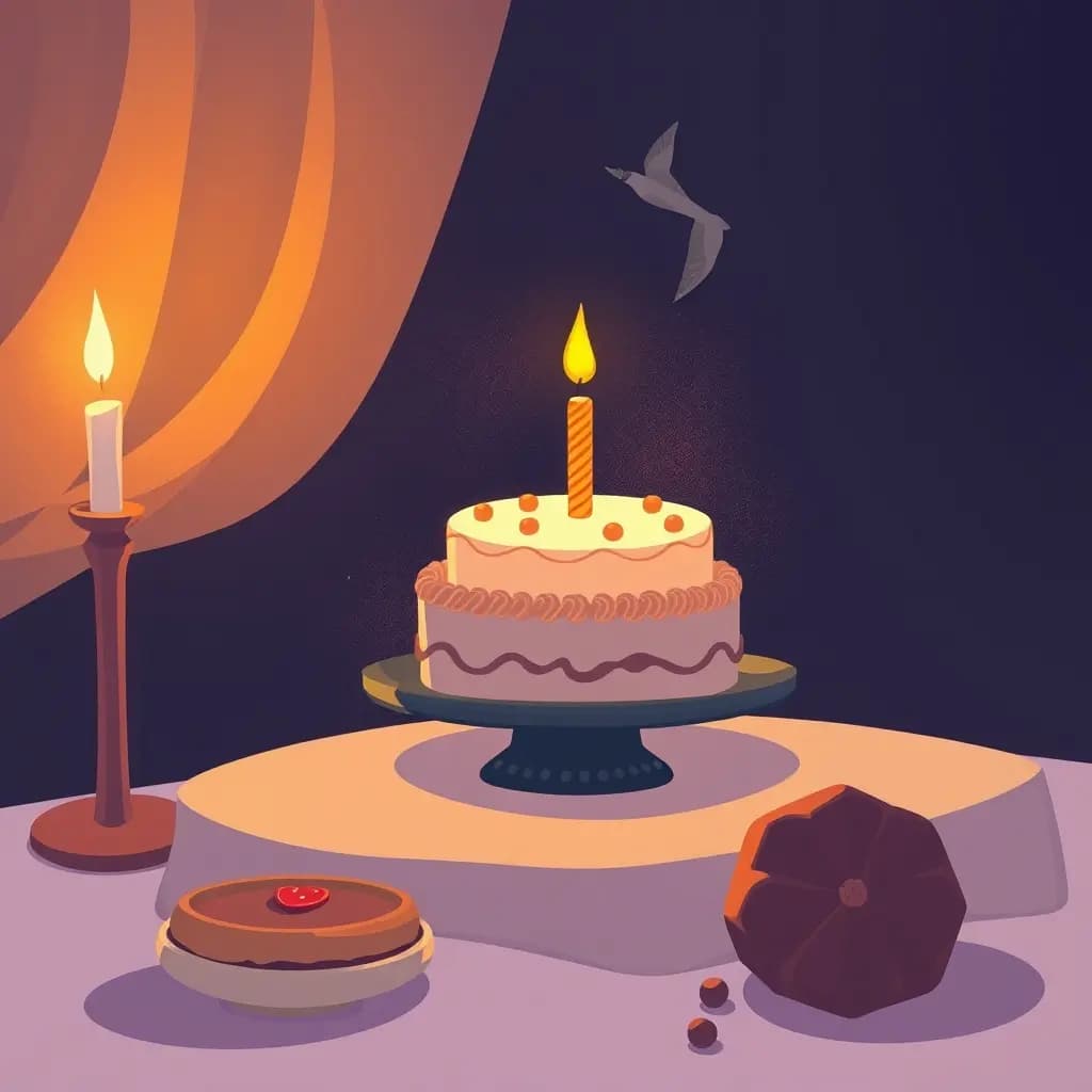 Dream illustration: Birthday with unfamiliar cake