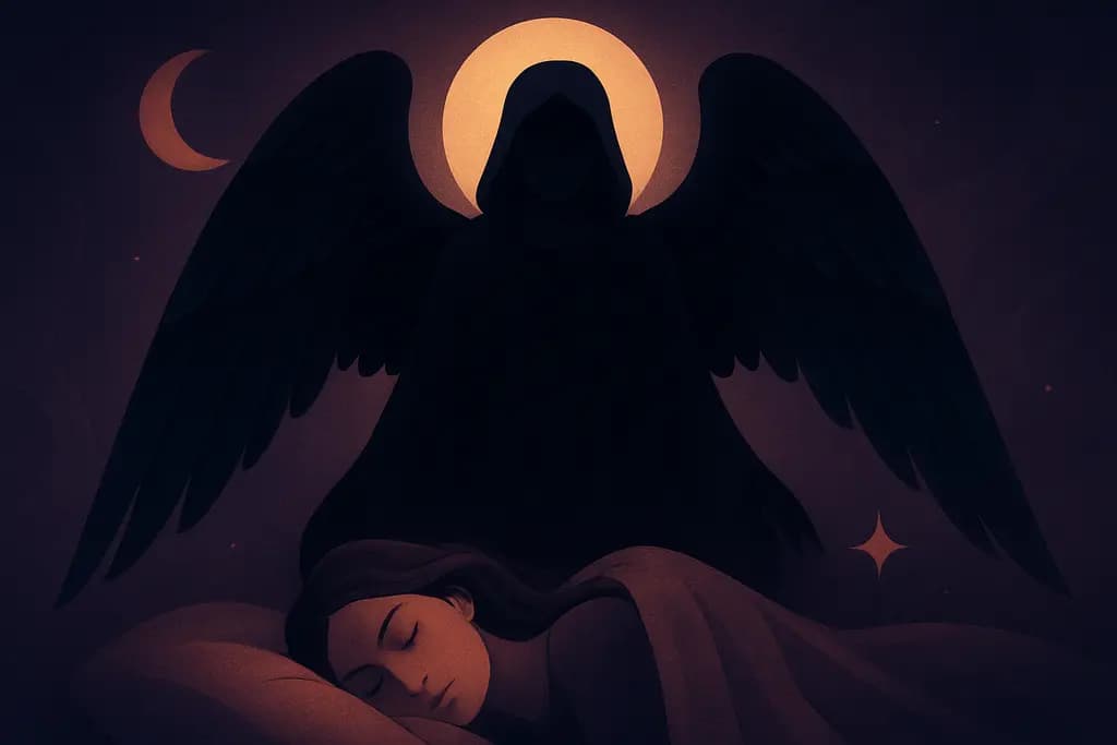 Dream illustration: black angel appearing in dream interpretation