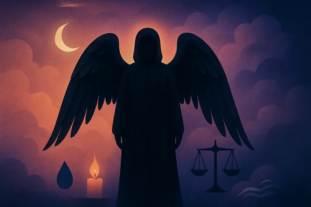 Dream illustration: black angel appearing in dream meaning