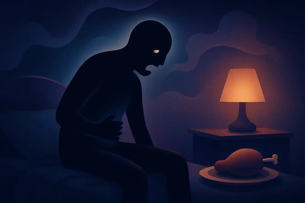 Dream illustration: black being hungry in a dream