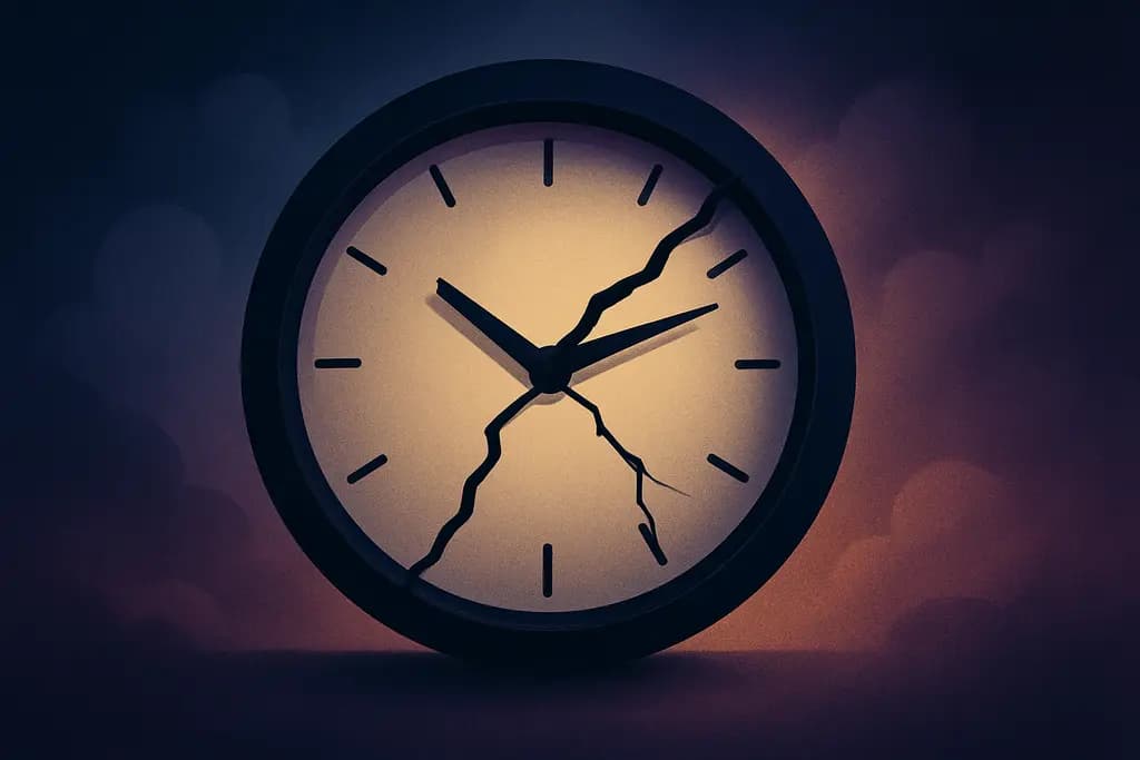 Dream illustration: black broken clock