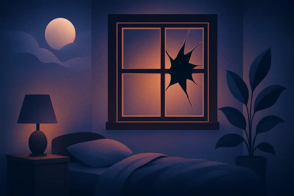 Dream illustration: black broken window dream meaning