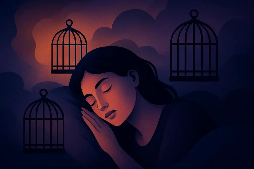 Dream illustration: black cages in dream