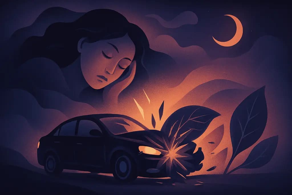 Dream illustration: black car crash dream