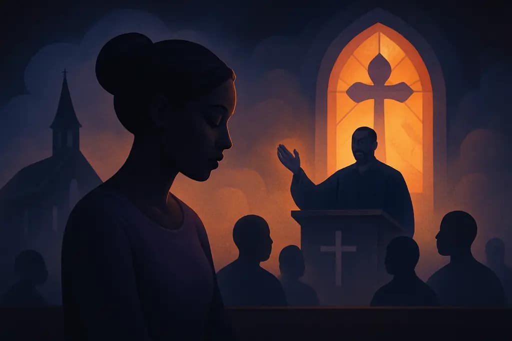 Dream illustration: black church service dream meaning