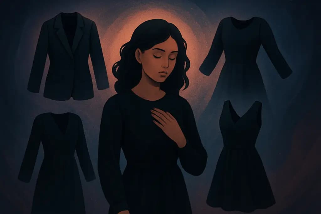 Dream illustration: black clothes that keep changing style dream meaning
