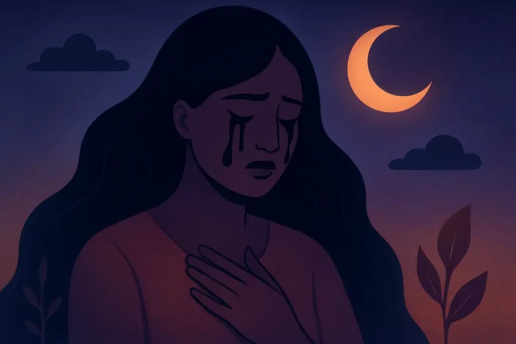 Dream illustration: black crying