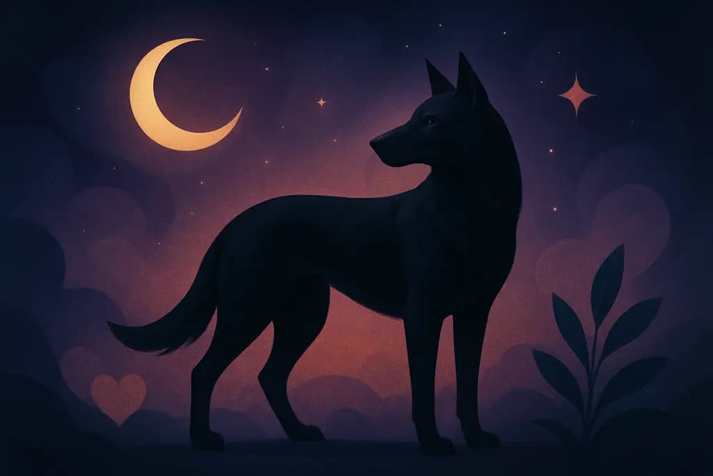 Dream illustration: Black dog (symbolic)