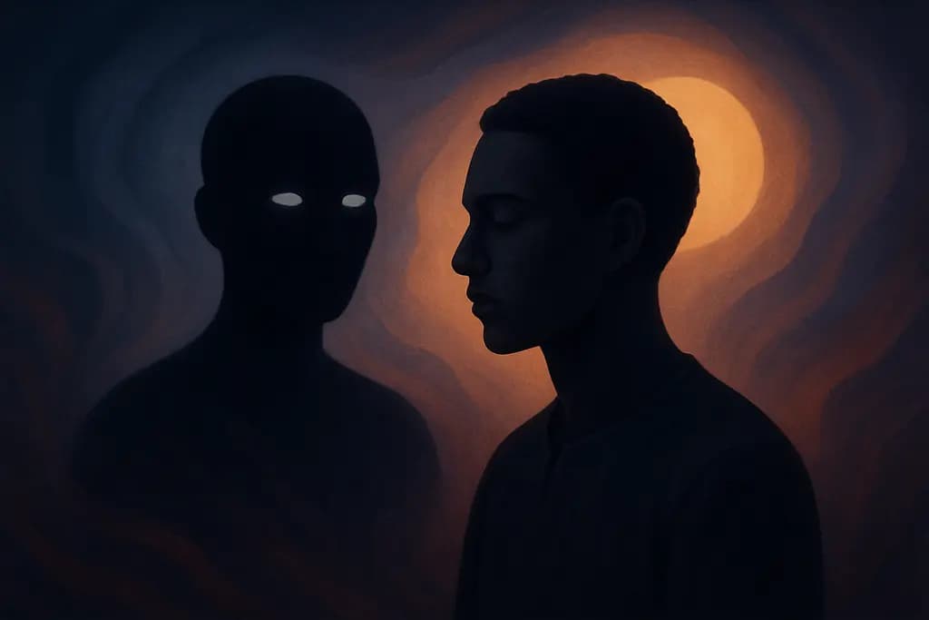 Dream illustration: black doppelgänger in my dream