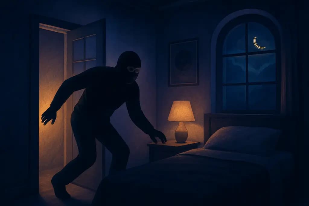 Dream illustration: black home burglary dream