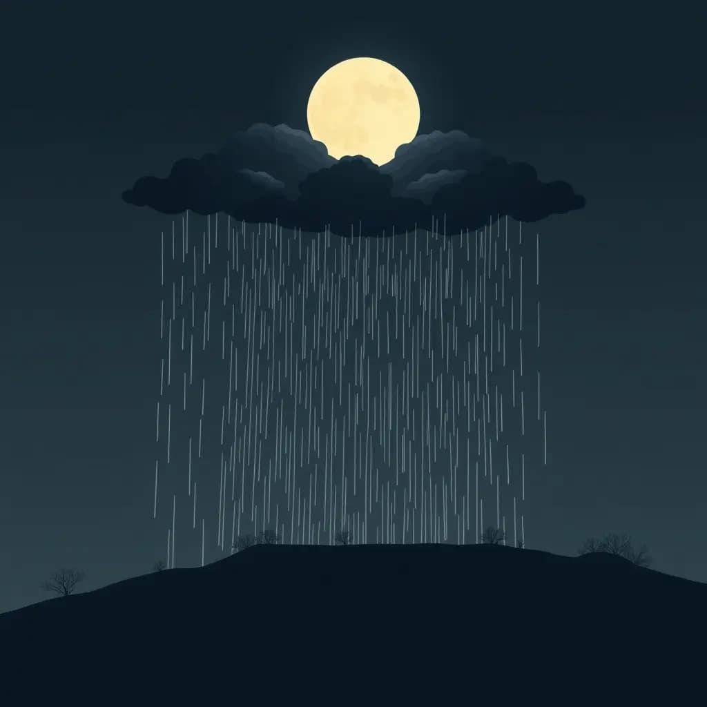 Dream illustration: Black Rain Falling