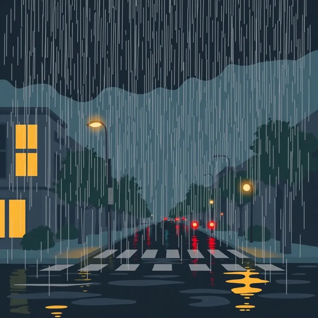Dream illustration: Black rain falls down